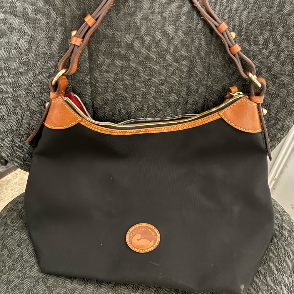 Dooney & Bourke Black and Brown Shoulder Bag